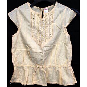 NEW VTG 2007 Gymboree Savanna Sunset Ivory Sequin Sparkle Blouse Stripe Metallic